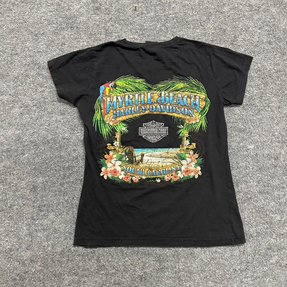 Harley-Davidson T-Shirt Womens Size M Black Cruisin The Coast Myrtle Beach